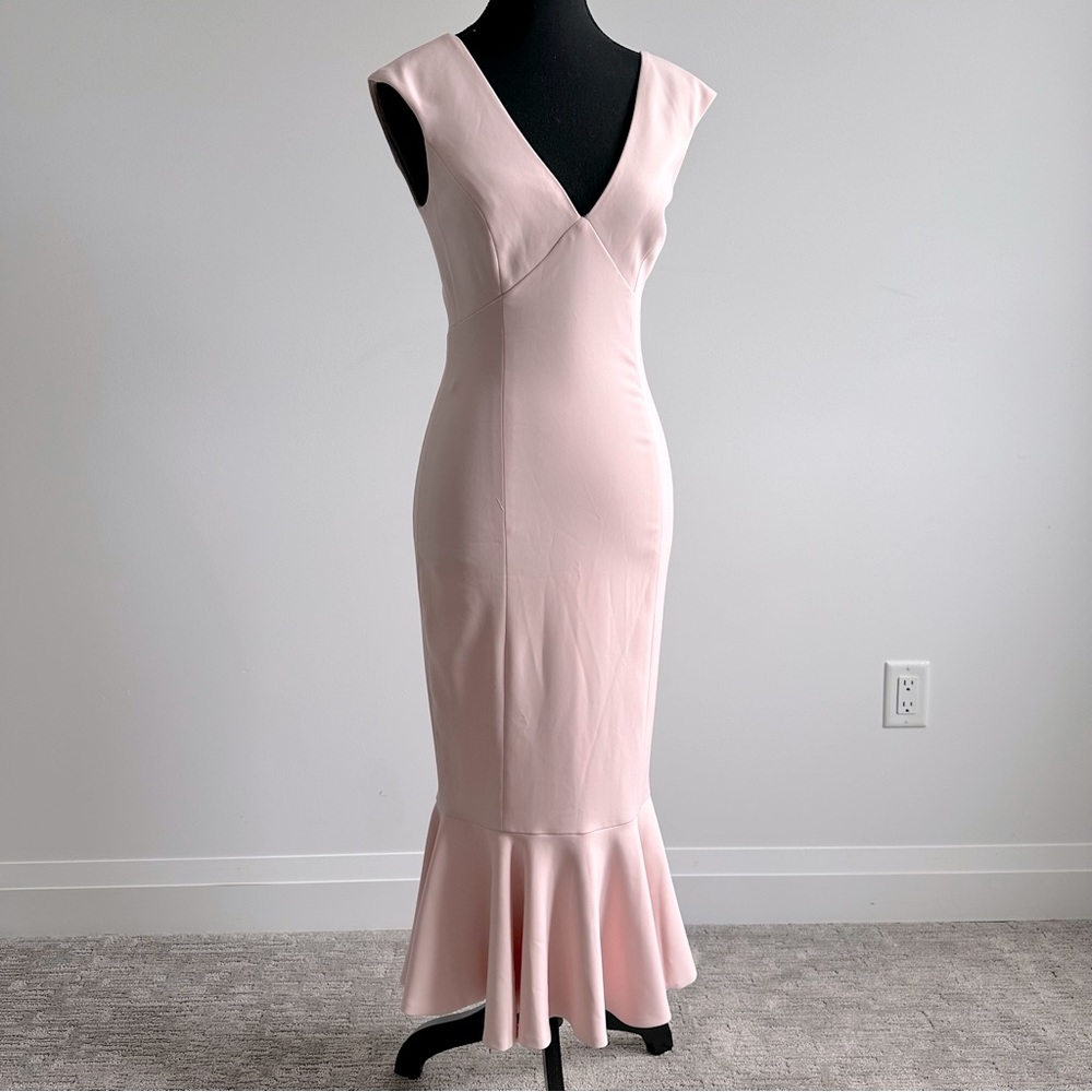 Sz 0 Jay Godfrey Vaughn Midi Dress in Soft Pink